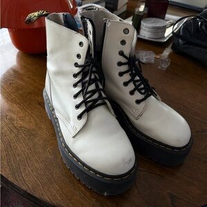 Dr. Martens White Platform Jadon Boots